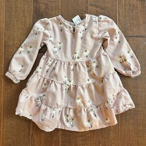 Floral Pink Kids Dress, 2T